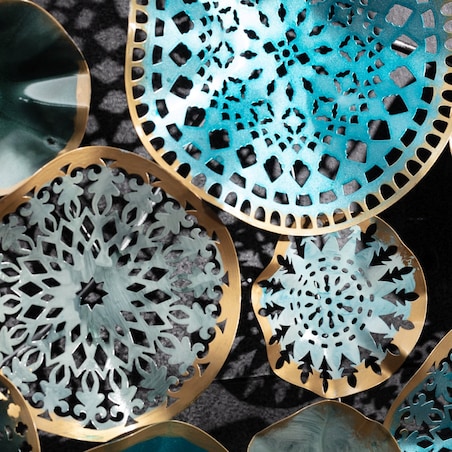 Dekoracja ścienna Rosana blue 92x58cm, 92x6x58cm