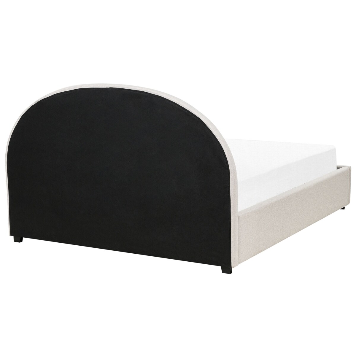 Łóżko z pojemnikiem tapicerowane 160 x 200 cm złamana biel VAUCLUSE