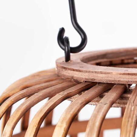 Stojący lampion na stół Woodrow HK18325S28 Brilliant bambus beżowy czarny