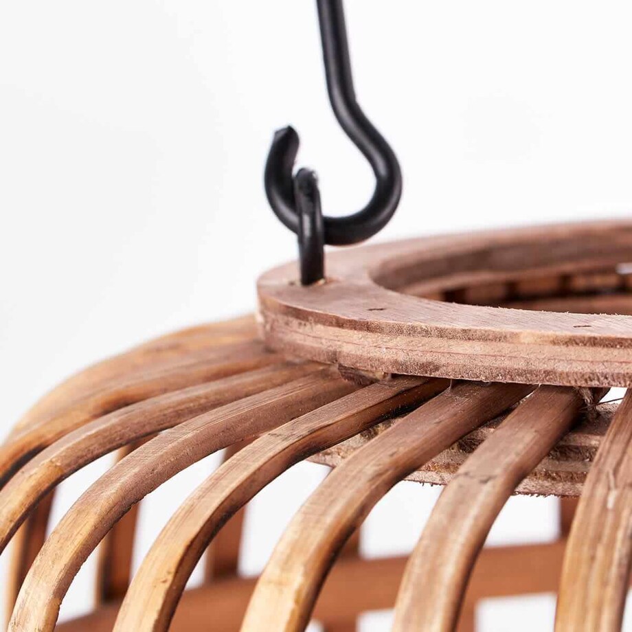 Stojący lampion na stół Woodrow HK18325S28 Brilliant bambus beżowy czarny