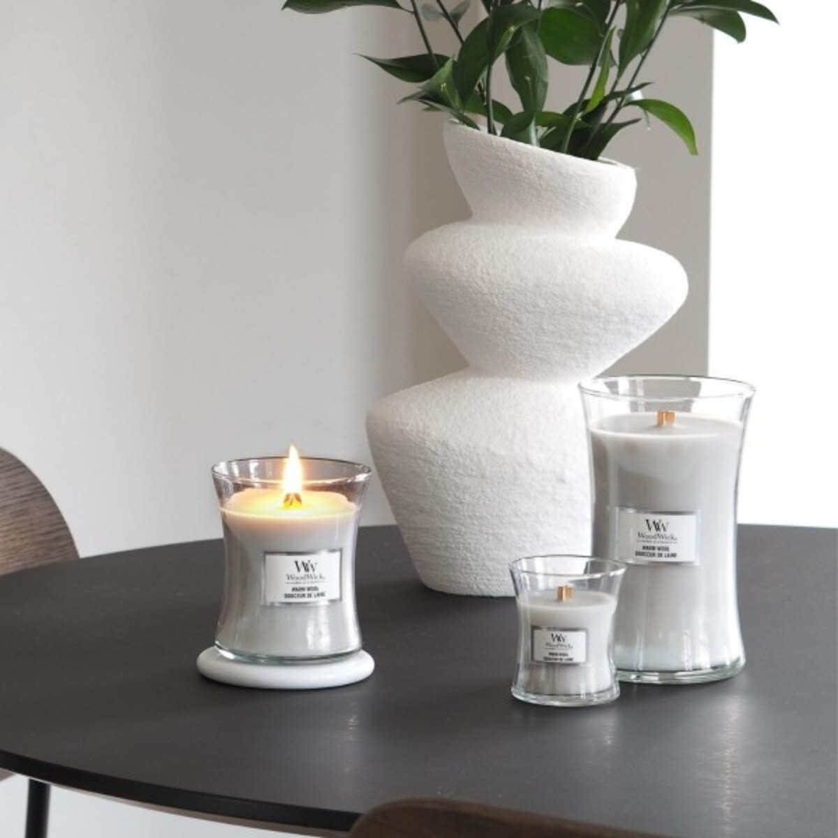 WoodWick świeca mała WARM WOOL