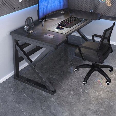 Biurko gamingowe komputerowe czarne carbon nowoczesne dla gracza 120 cm