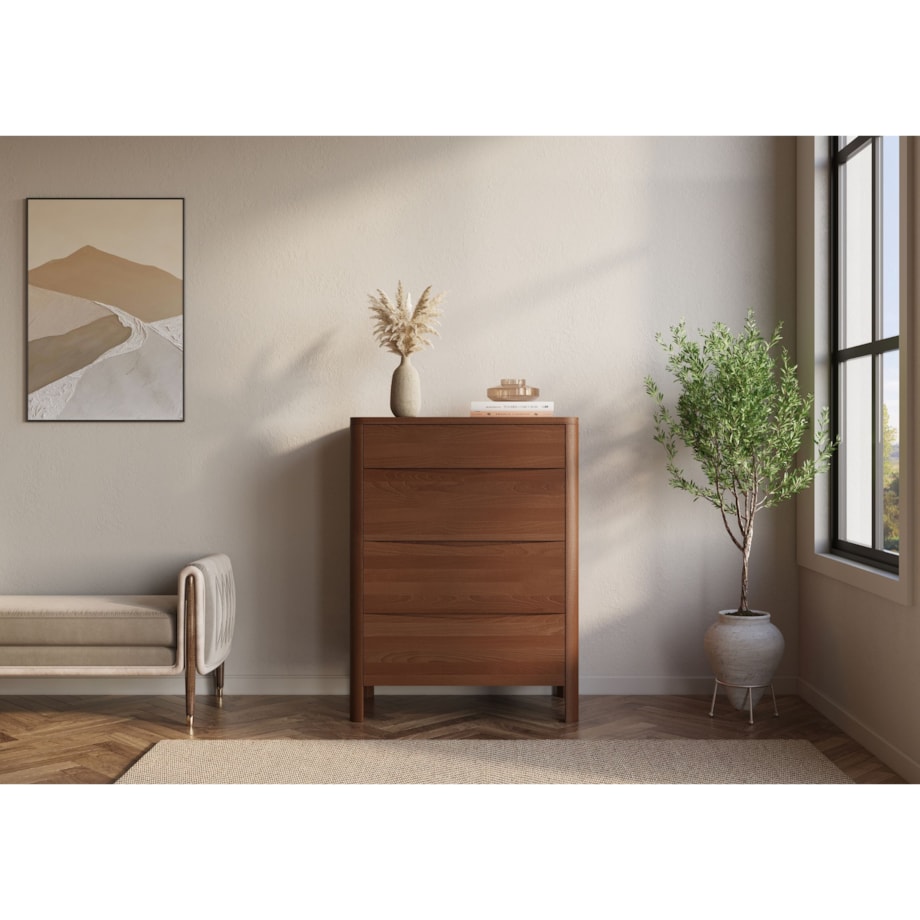 Drewniana komoda bukowa Visby MODENA 80 / kolor orzech