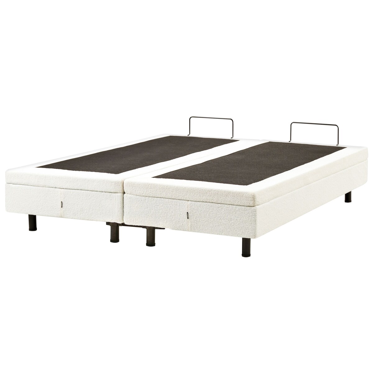 Łóżko regulowane bez zagłówka Boucle DUKE 160 x 200 cm Złamana biel