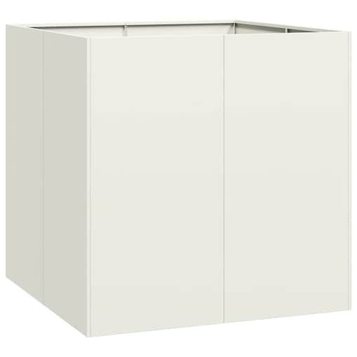 vidaXL Doniczka Biała 80x80x80 cm Stalowa