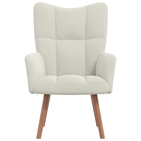 vidaXL Fotel, kremowy, obity aksamitem