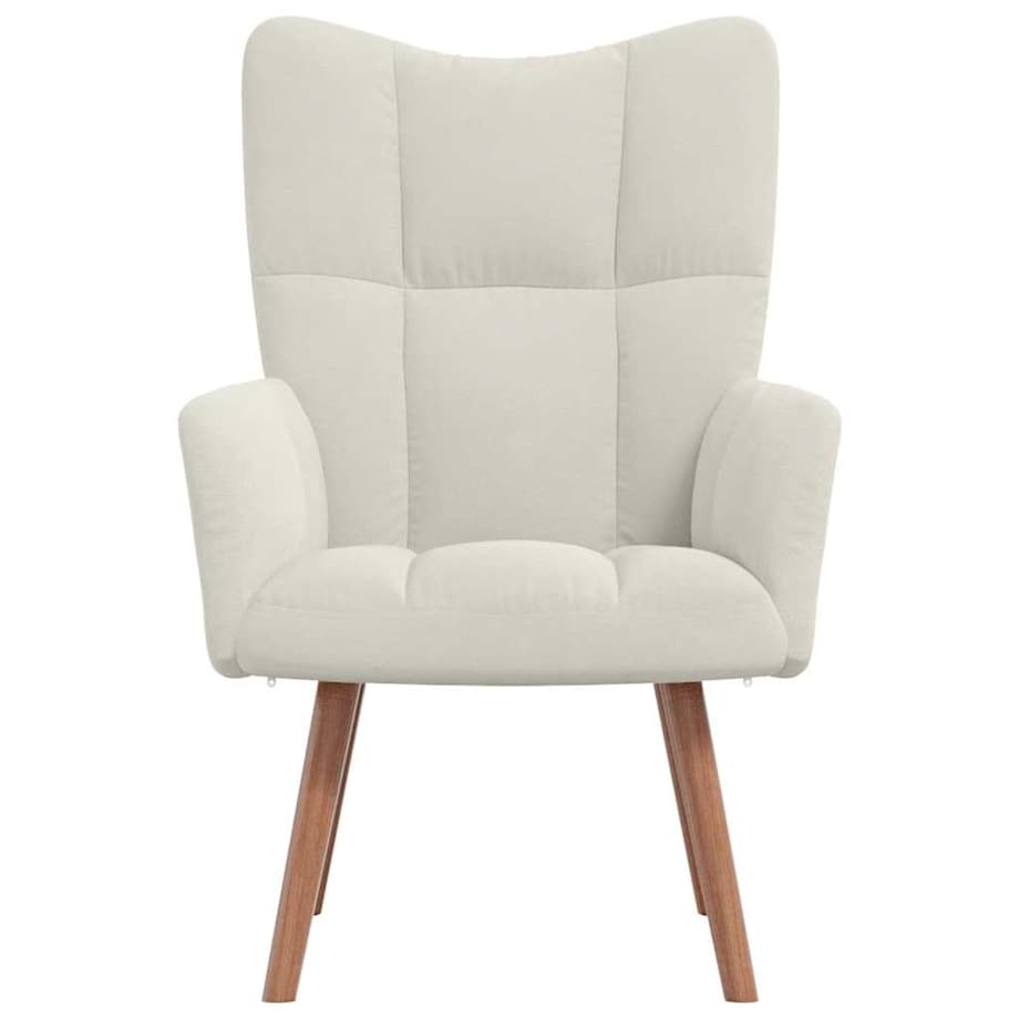 vidaXL Fotel, kremowy, obity aksamitem