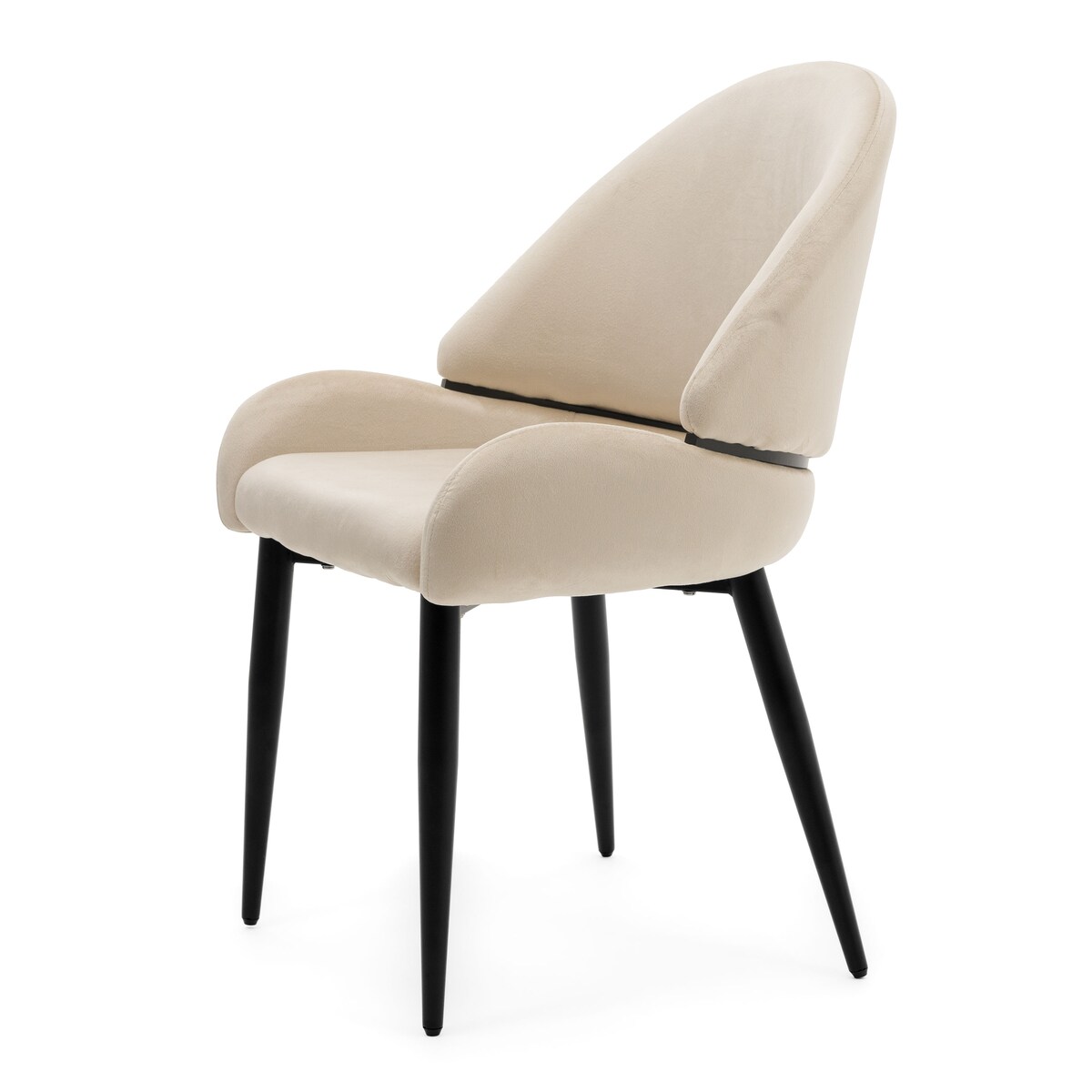 Krzesło tapicerowane welurowe do salonu BERGAMO beżowe