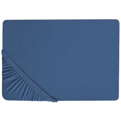 Bawełniane prześcieradło z gumką 200 x 200 cm granatowe JANBU