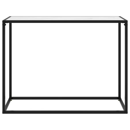 vidaXL Stolik konsolowy, biały, 100x35x75 cm, szkło hartowane