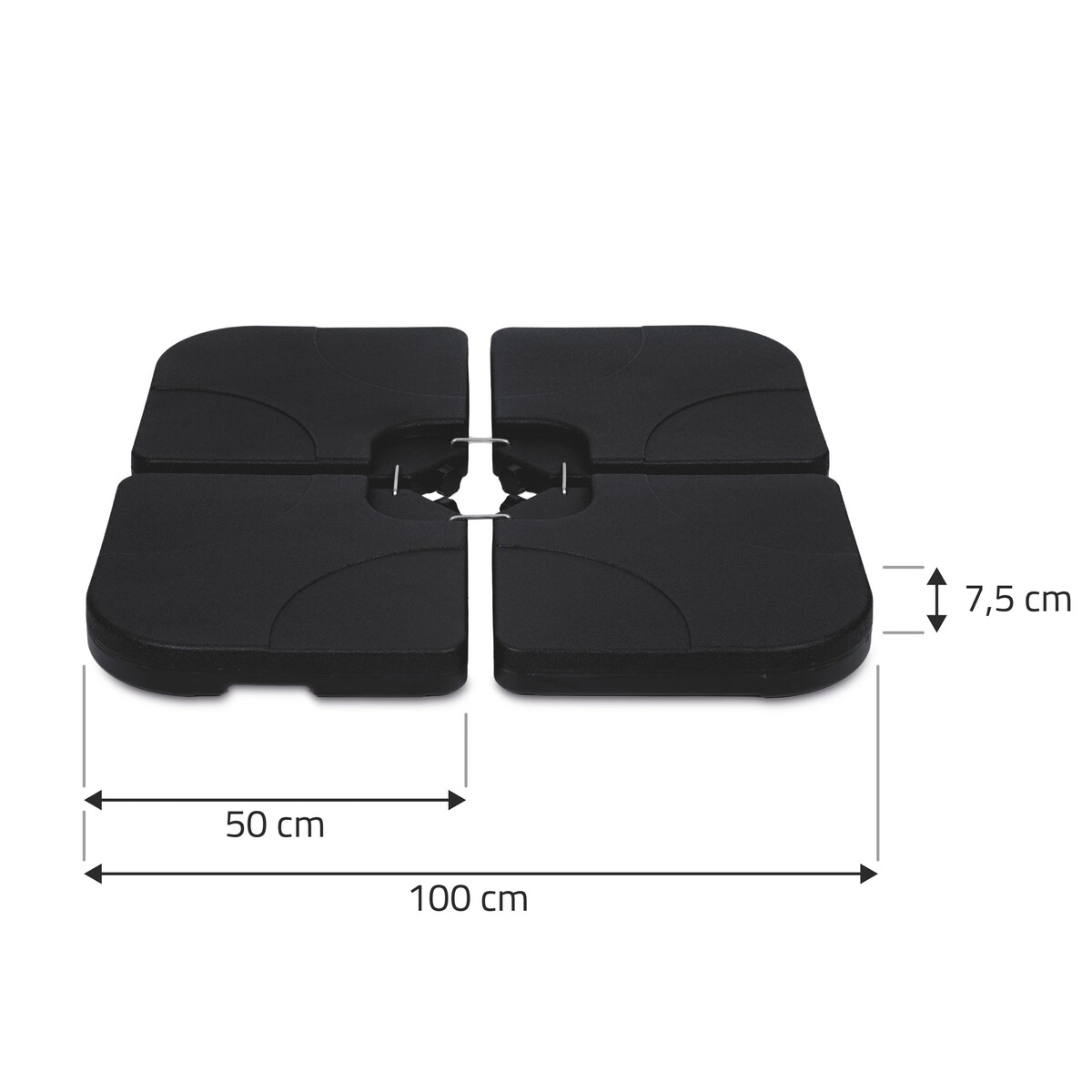 Podstawa parasola ogrodowego stojak obciążnik baza czarna Plonos 50x50x7,5cm