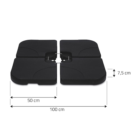 Podstawa parasola ogrodowego stojak obciążnik baza czarna Plonos 50x50x7,5cm