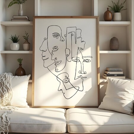 plakat art line faces 50x70 cm