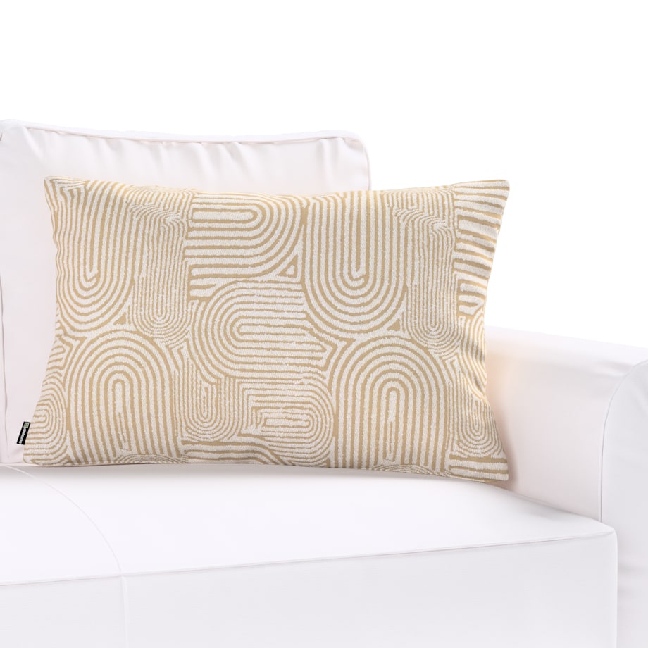 Poszewka Kinga na poduszkę prostokątną 47x28 beżowe łuki na kremowym tle