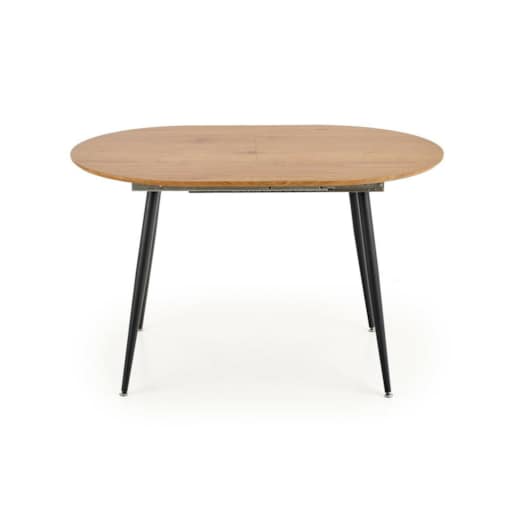 STÓŁ ROZKŁADANY Lora blat mdf DĄB ZŁOTY stalowe czarne nogi