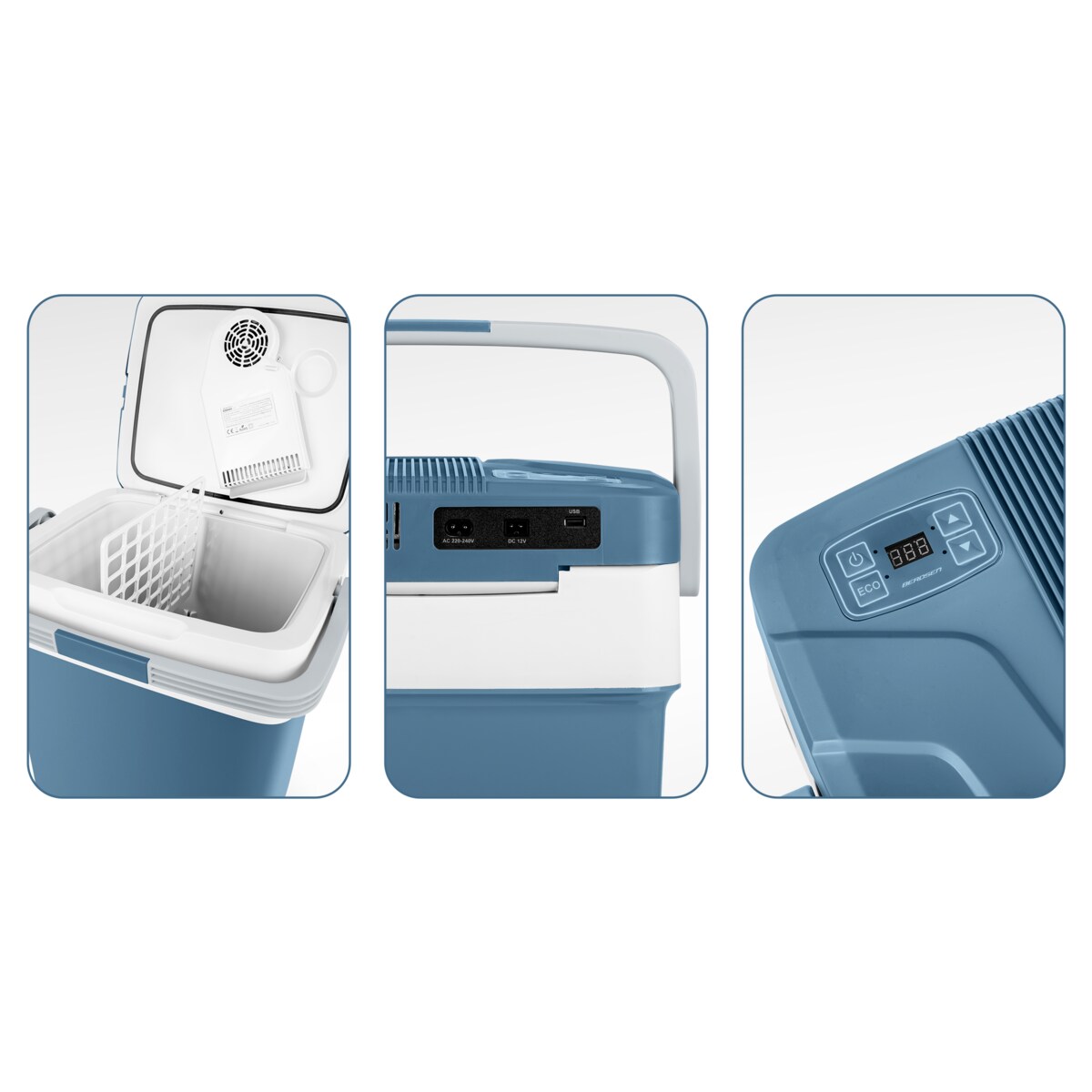 Lodówka turystyczna samochodowa 12V/230V USB funkcja grzania 29l Berdsen