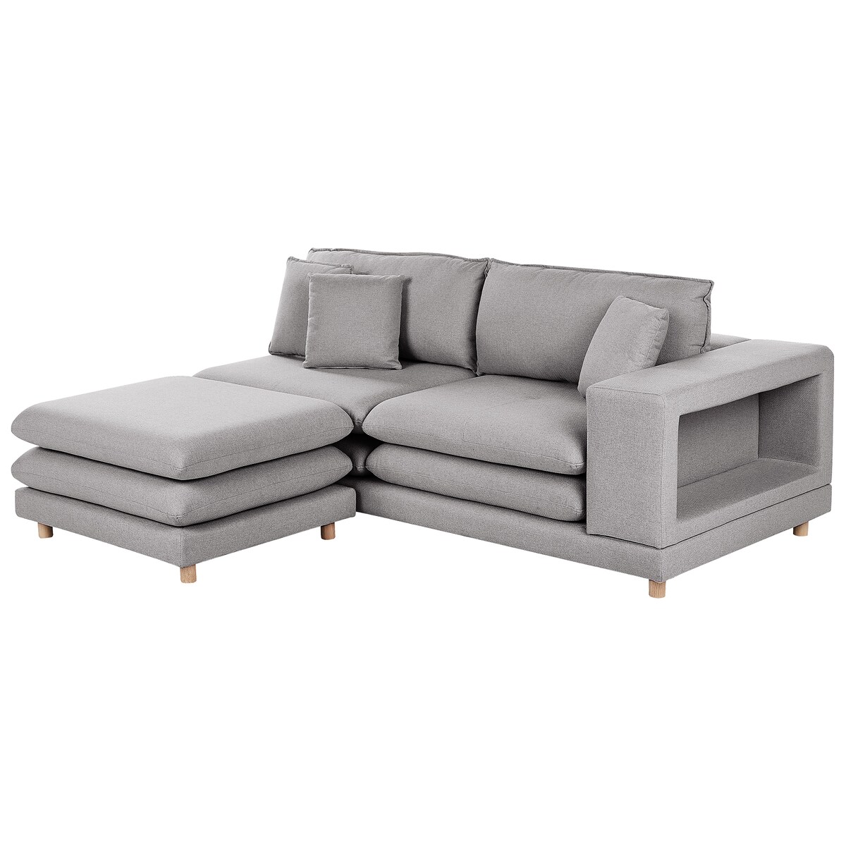 Sofa dla 2 osób HEDEN Szary z otomaną