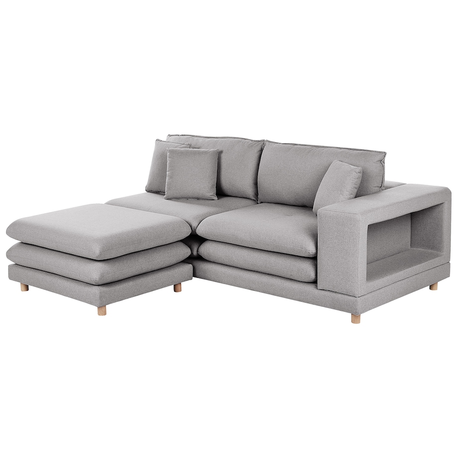 Sofa dla 2 osób HEDEN Szary z otomaną