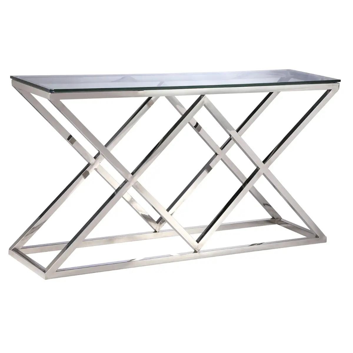 Stolik szklany podłużny Empire EP-C1483S Cosmolight srebrny przezroczysty