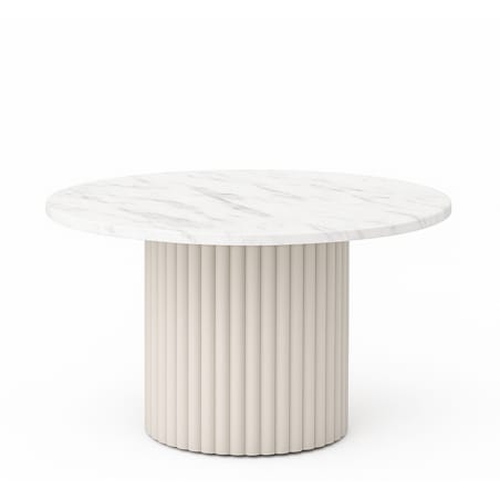 Okrągły stolik kawowy Riko średnica blatu 75 cm- biały marmur-kaszmir