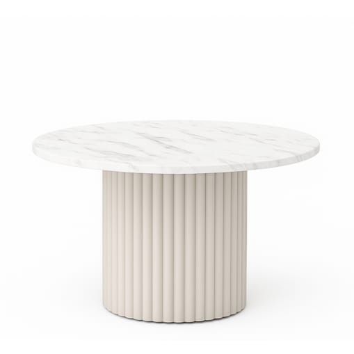 Okrągły stolik kawowy Riko średnica blatu 75 cm- biały marmur-kaszmir