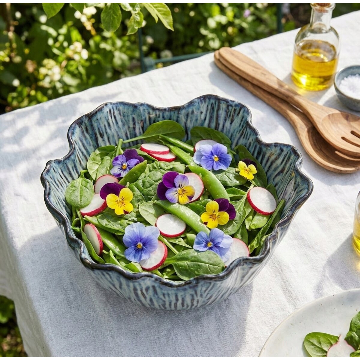 PATERA NA OWOCE SAŁATKĘ 23cm CERAMICZNA NIEBIESKA SKANDYNAWSKA MISA MISKA