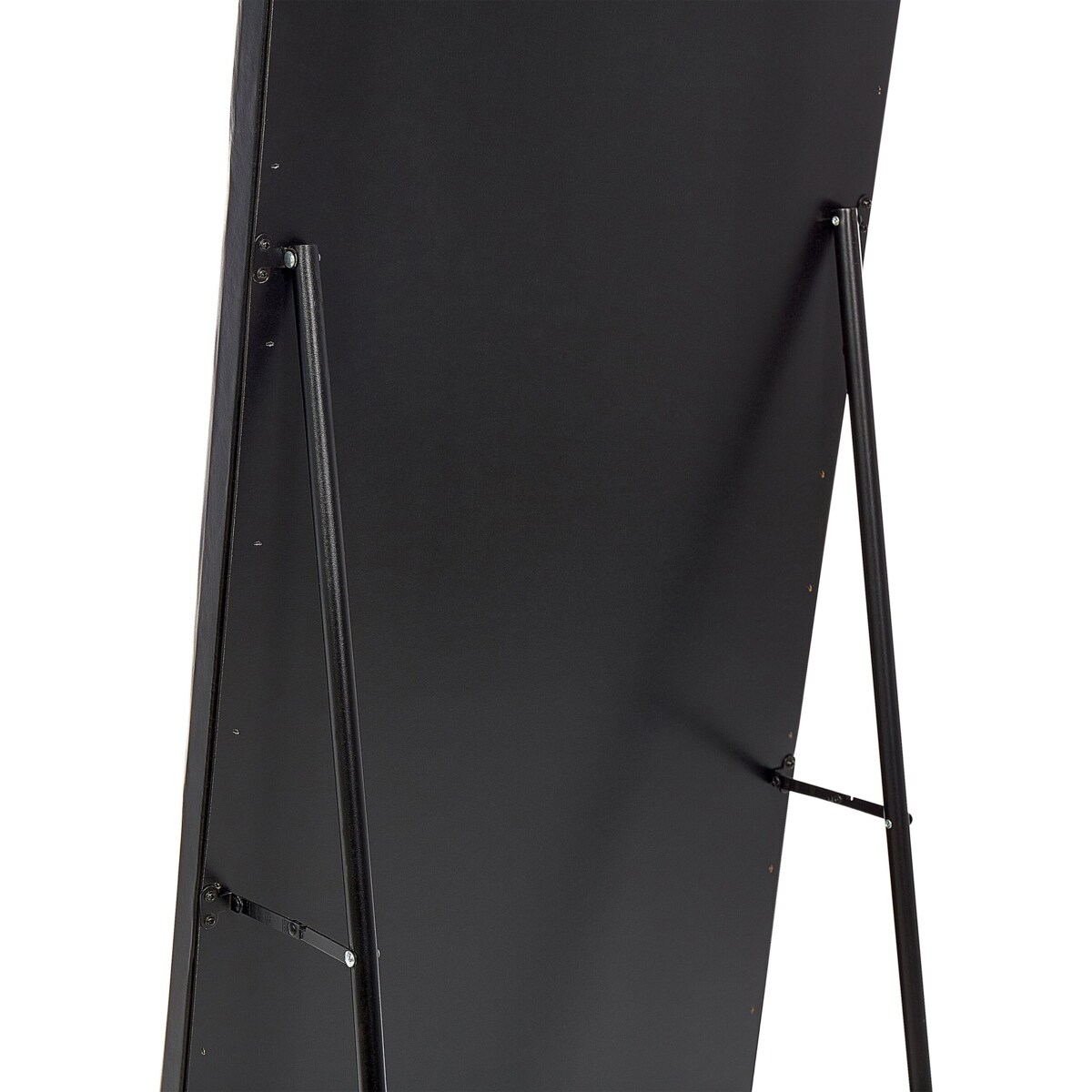 Lustro stojące ekoskóra 50 x 150 cm czarne ANSOUIS