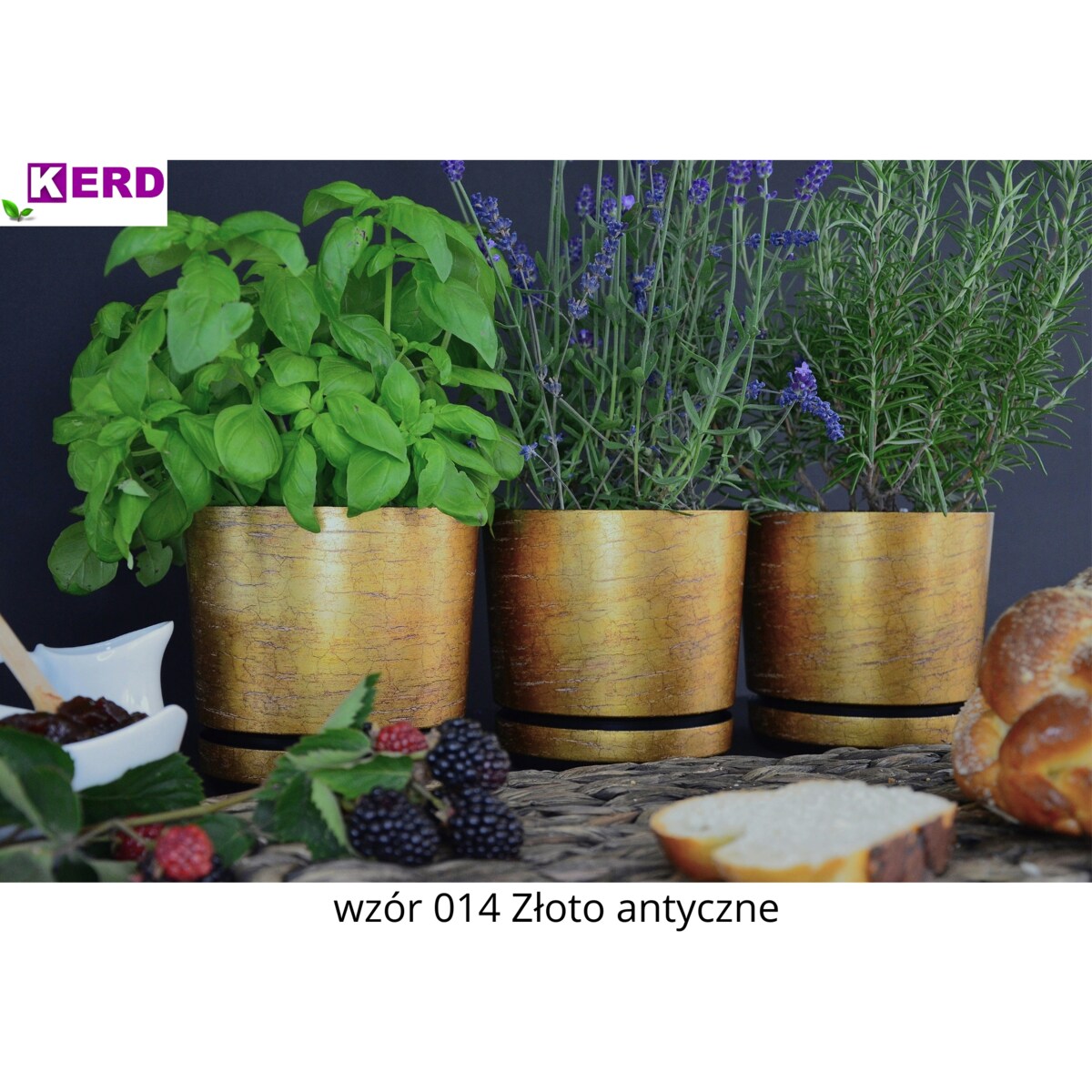 21 cm wzór ZŁOTO ANTYCZNE Doniczka z podstawką klasyczna elegancka rustykalna starożytna