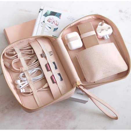 Etui na ładowarki i słuchawki Stackers jasnoróżowe