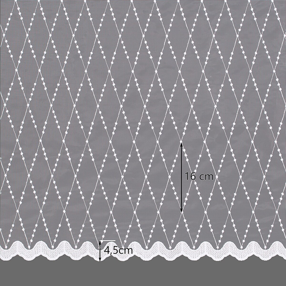 Firana na taśmie wave 300x245 biały ze wzorem