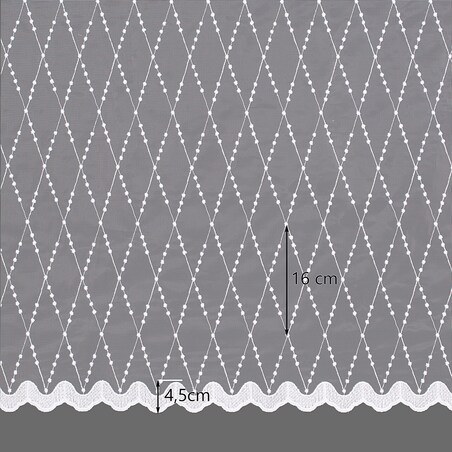 Firana na taśmie wave 300x245 biały ze wzorem