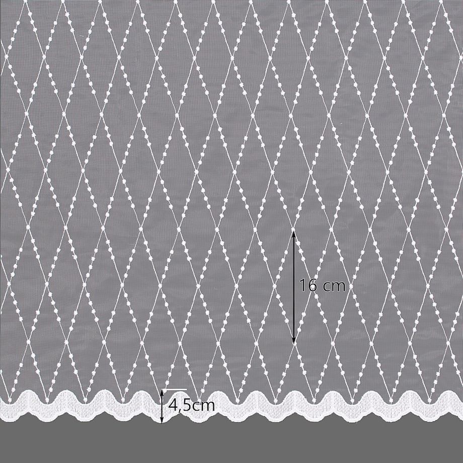 Firana na taśmie wave 300x245 biały ze wzorem