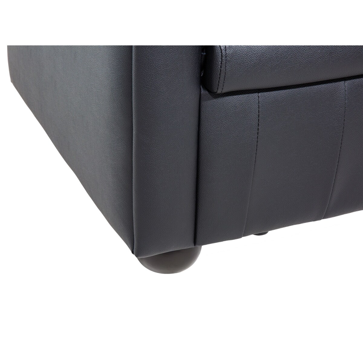 Sofa 3-osobowa skórzana czarna CHESTERFIELD