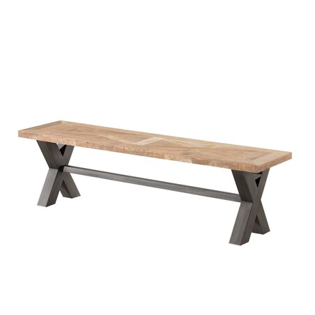 Ławka Moscal 160x40x46 black&natural, 160 x 40 x 46 cm