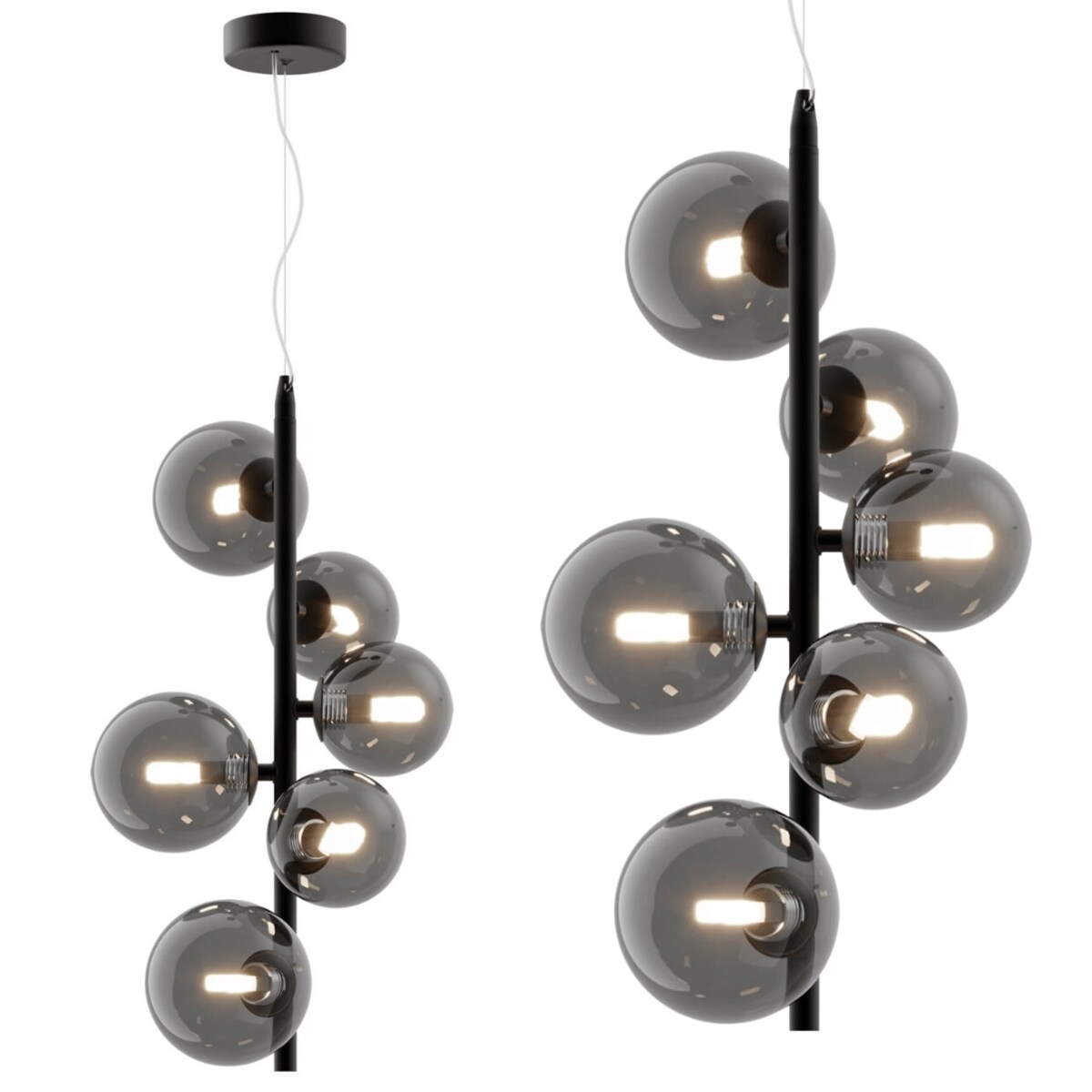 Kulista lampa wisząca Dallas MOD545PL-06B do salonu czarna