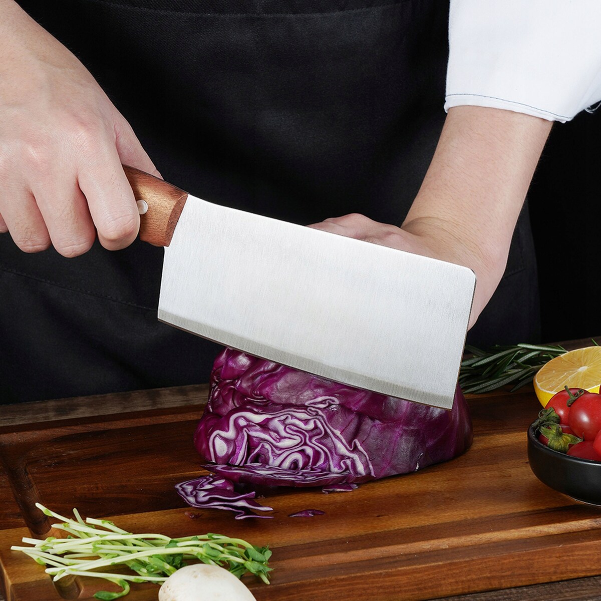 Zestaw Komplet Noży Kuchennych Torba Etui 9 El. Ostrzałka Widelec