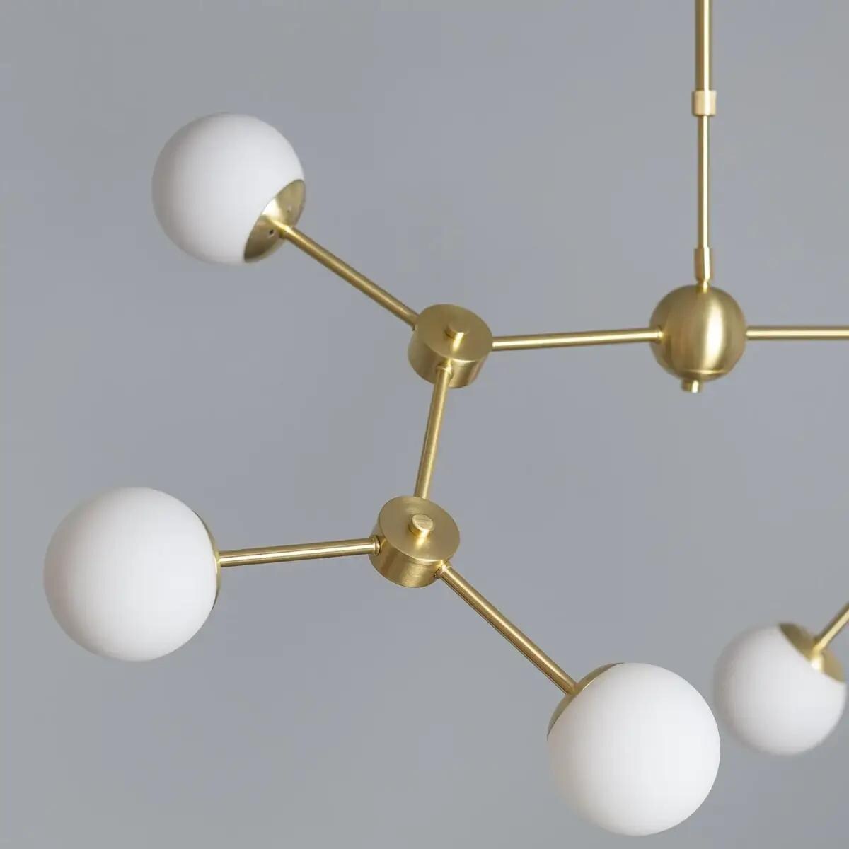 Molekułowa lampa wisząca Milano ABR-LWR-6XE27 Abruzzo biały złoty