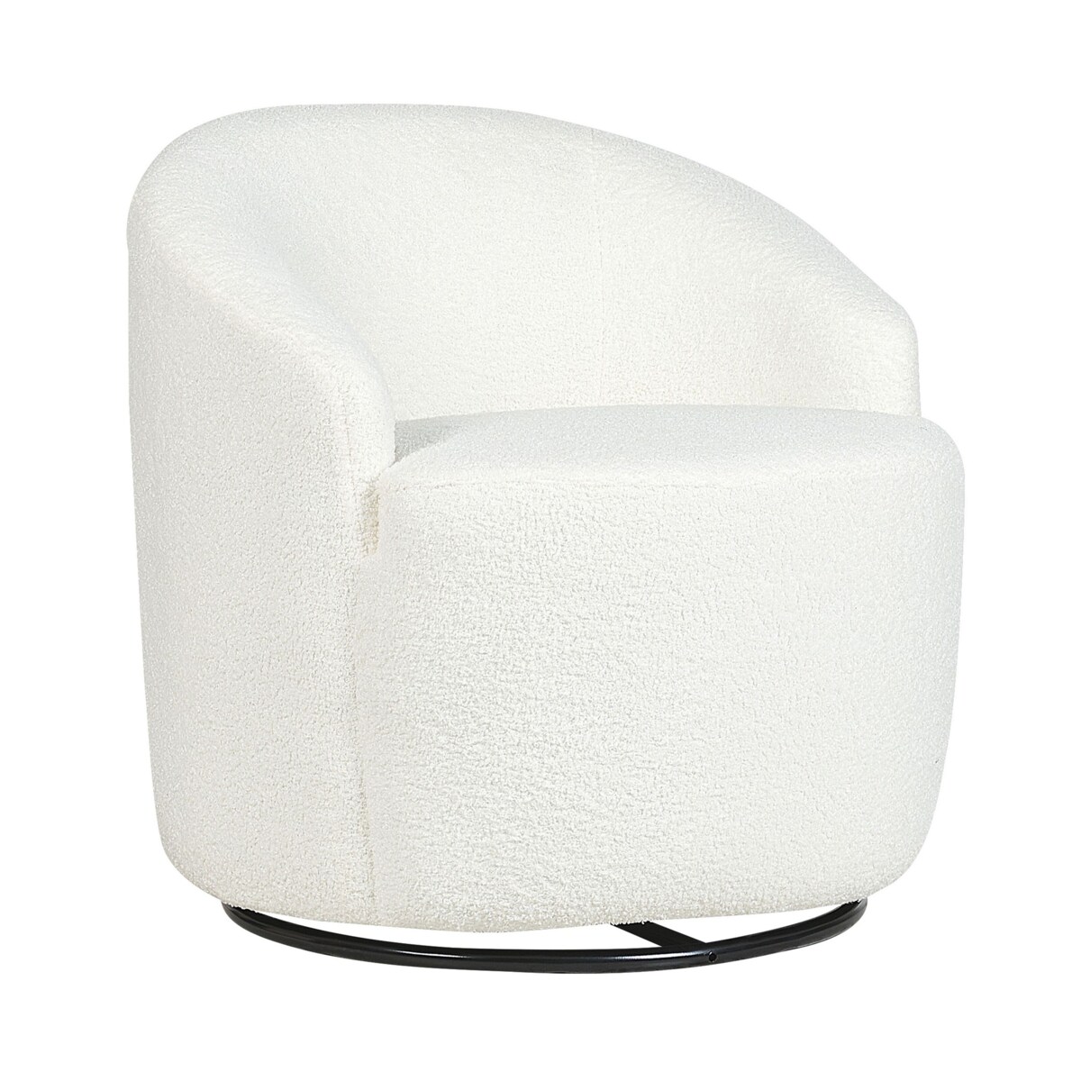 Fotel obrotowy boucle biały DAVIK