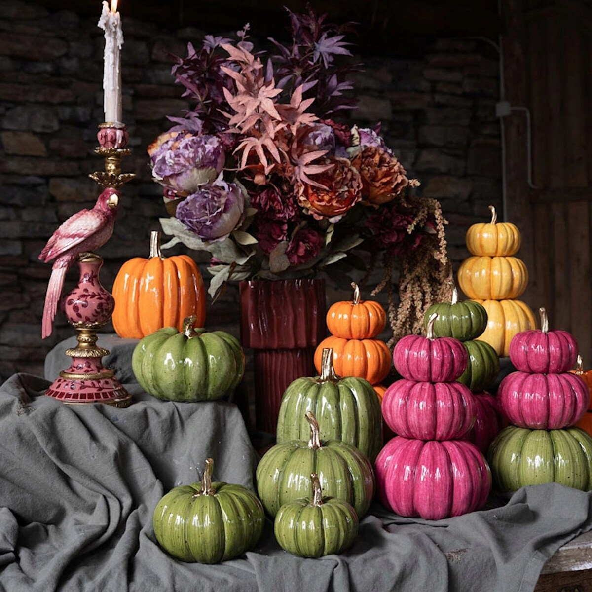 FIGURKA DYNIA ZIELONA OZDOBNA DUŻA NA HALLOWEEN JESIEŃ OGRODOWA DO OGRODU