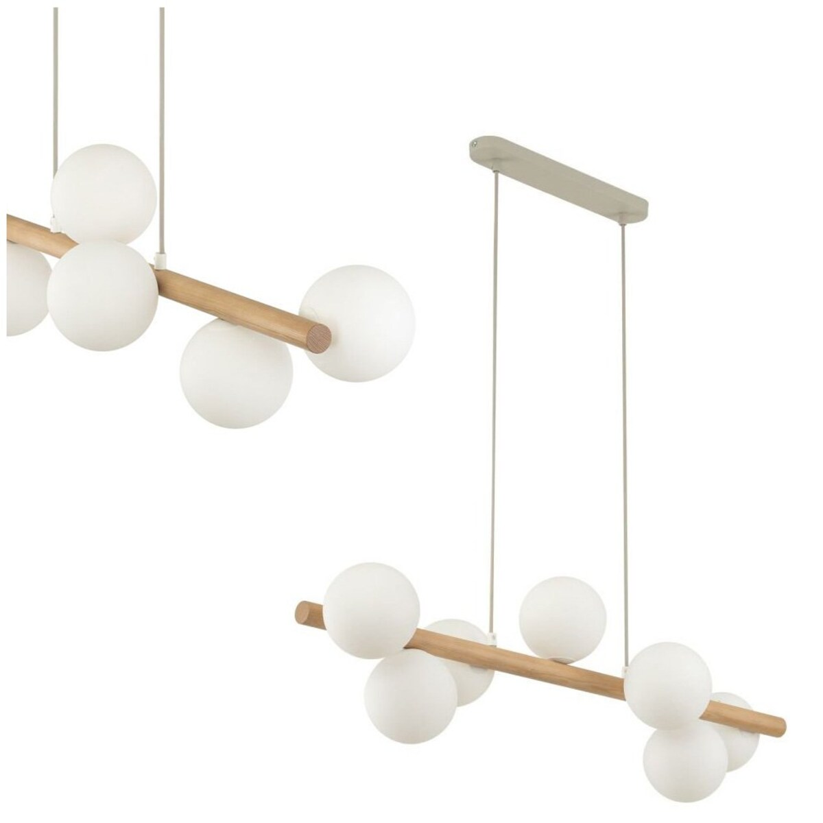 Lampa wisząca TK Lighting ESTERA WOOD 5905 7xG9 biała drewno regulowana 90 cm