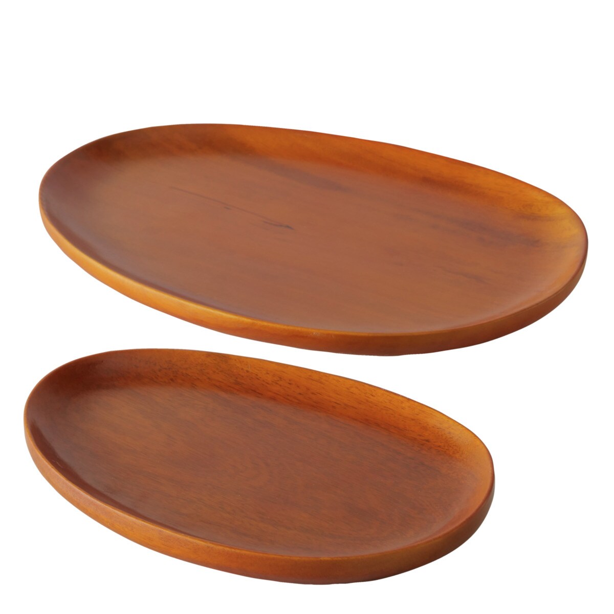Zestaw drewnianych tac TORIN, 20-29 cm, kolor pomarańczowy