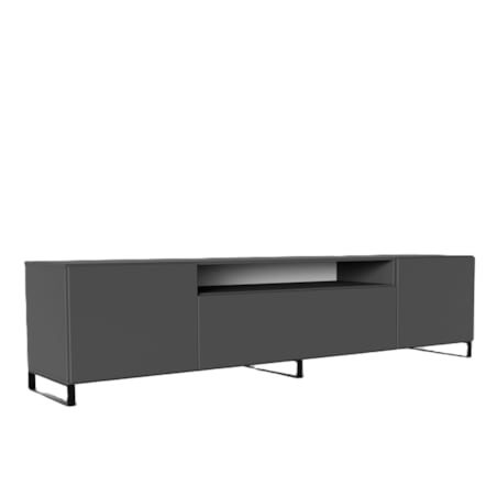 Szafka RTV LION 200 cm na metalowych nogach, do pokoju gościnnego-grafitowa