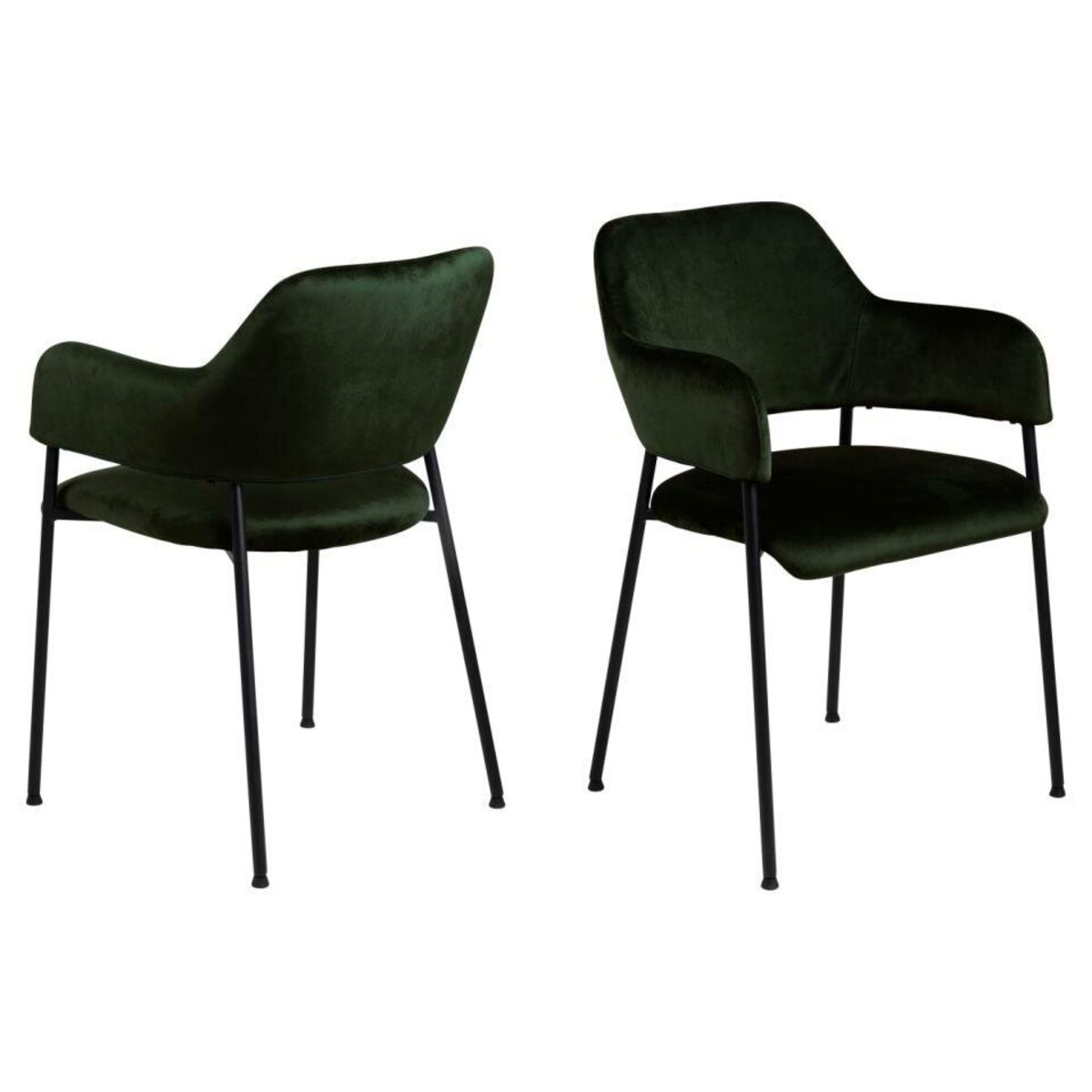 Zestaw 2 KRZESŁA Z PODŁOKIETNIKAMI Lima WELUROWE zielone