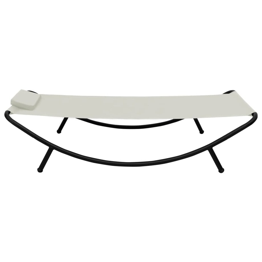 vidaXL Leżanka ogrodowa, kremowa, 200 x 90 cm, stal