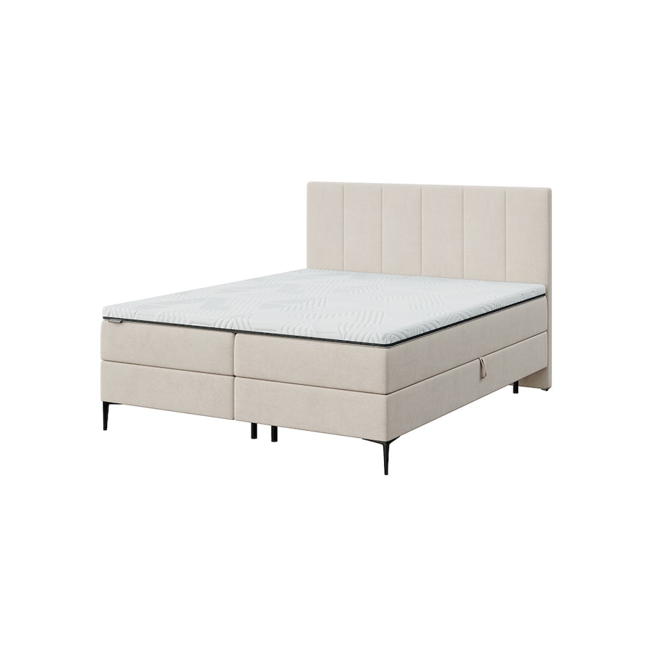 Mesonica Łóżko Kontynentalne Bufo, beżowe 180x200, Materac nawierzchniowy 180x200 wys: 5 cm