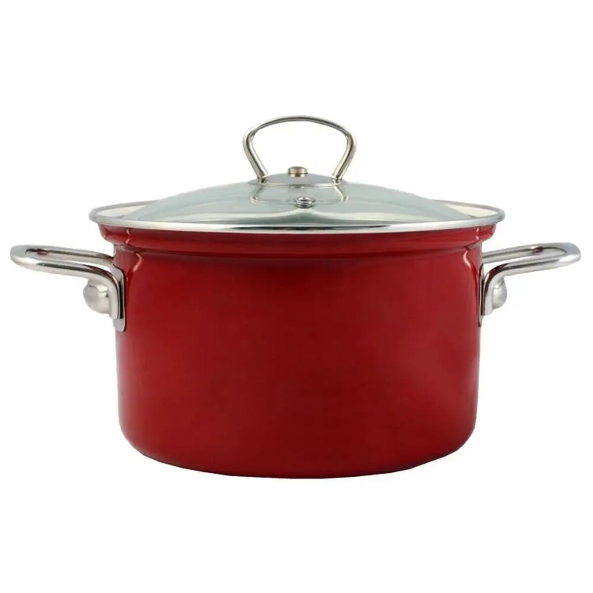 Garnek tradycyjny emaliowany czerwony Belis 20 cm do gotowania CZESKI 3,6L