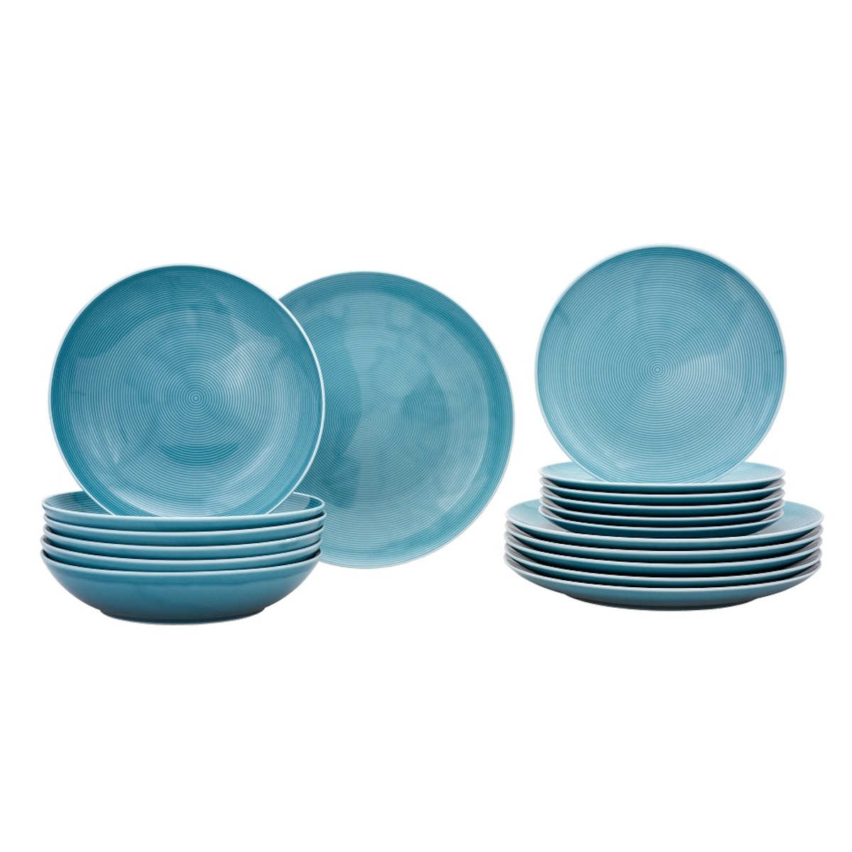 Zestaw talerzy dla 6 osób 18 el. Boss Modern turkusowy LU30 (K6)