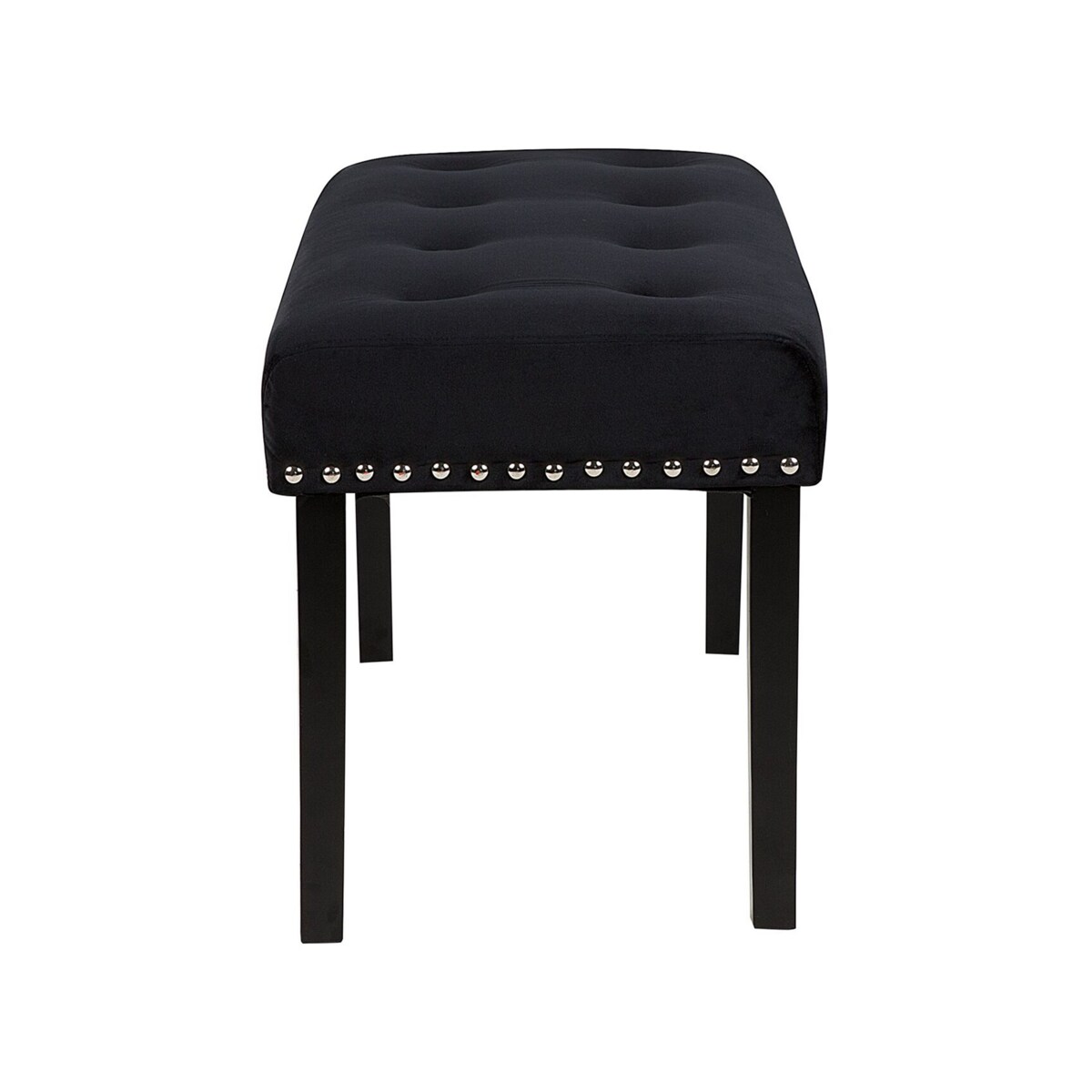 Ławka do sypialni welurowa czarna YORKTON