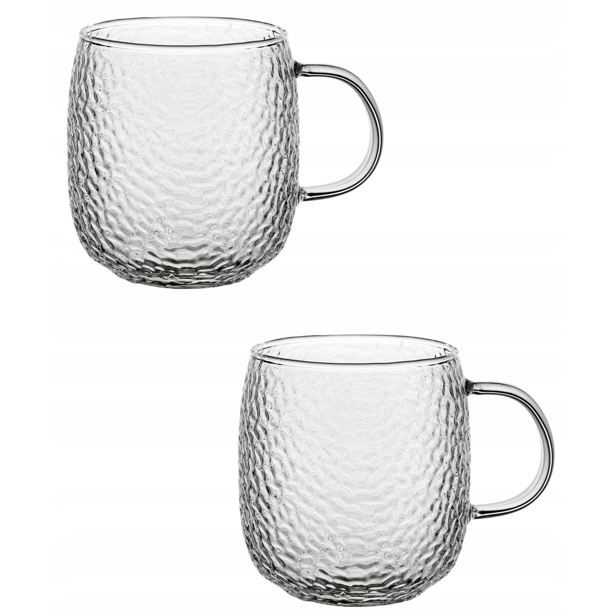 KUBEK SZKLANY SZKLANKA 2szt 380ml DEKOR na herbatę kawę napoje prezenty box