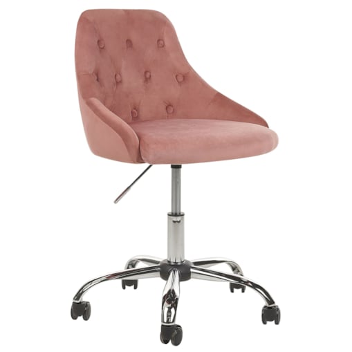 Krzesło obrotowe Obrotowy PARRISH Welur Pastelowy róż